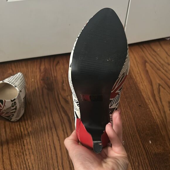 Bumper Union Jack British Flag Platform 6” Stiletto Ultra High Heels size 7 NWOT - Picture 5 of 6